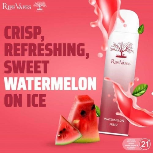 سحبة جاهزة ريب فيب بطيخ بارد 3000 موشة Ripe Vapes Watermelon freez DIS