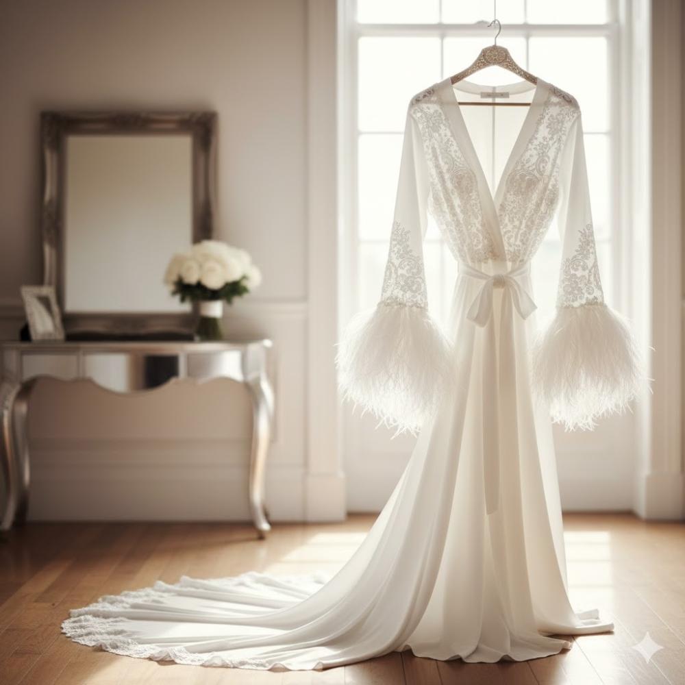 روب العروس المثالي: دليل شامل لاختيار الدانتيل أو الريش لليلة الزفاف | فيلو