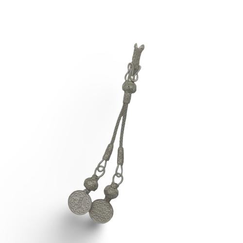 طربزونه فضه بتصميم يدمج بين الطربزونه والفضه الحلبيه باطراف ثنائيه ومشبك كبس. عيار 1000