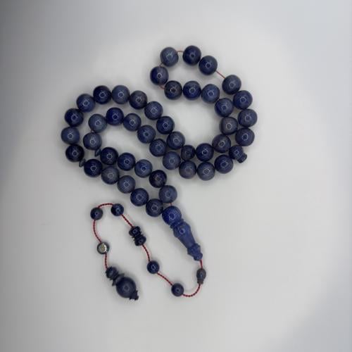 سبحه فاتوران بلون سماوي بابيض قياس 11 ملم 45 خرزه و بشاهد قابل للفك