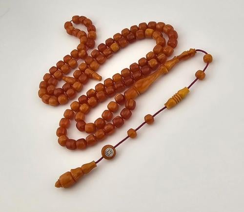 سبحه فاتوران ناعمه بلون جزري معرق و خرز صندوقي قياس 6 في 6 ملم 101 خرزه