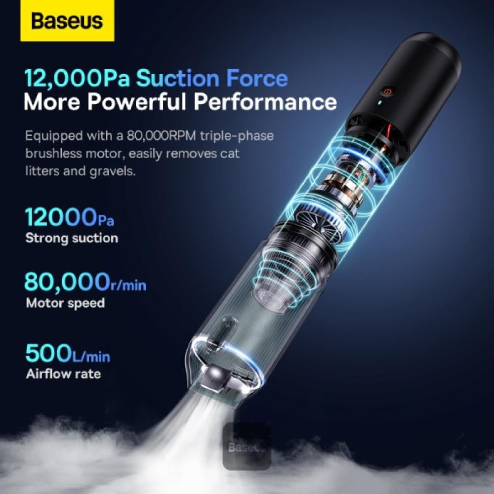 بيسوس - مكنسة كهربائية للسيارة Baseus A3lite باللون الأسود