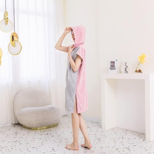 روب استحمام بغطاء رأس لونين