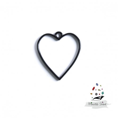 164 - تعليقة شكل قلب لون اسود