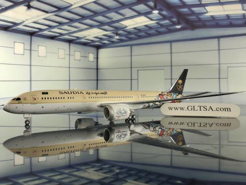 Saudi Arabian Airlines Boeing 787-9 Dreamliner Arabic Calligraphy Year HZ-AR13 1:400 JC Wings LH4249