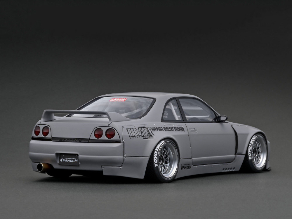 Nissan Skyline Pandem GT-R (BCNR33) Matte Grey 1:18 Ignition