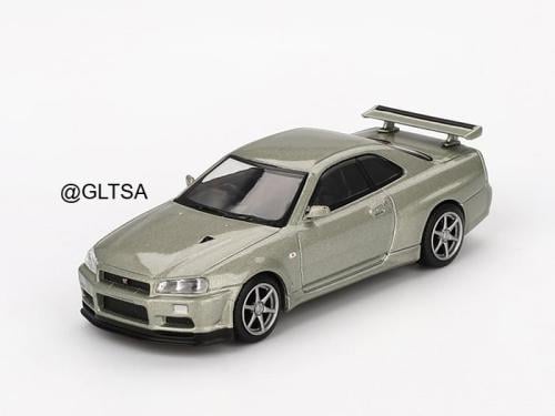 Nissan Skyline GT-R (R34) V-Spec II Nür RHD Millenium Jade 1:64 MINI GT MGT01003-CH