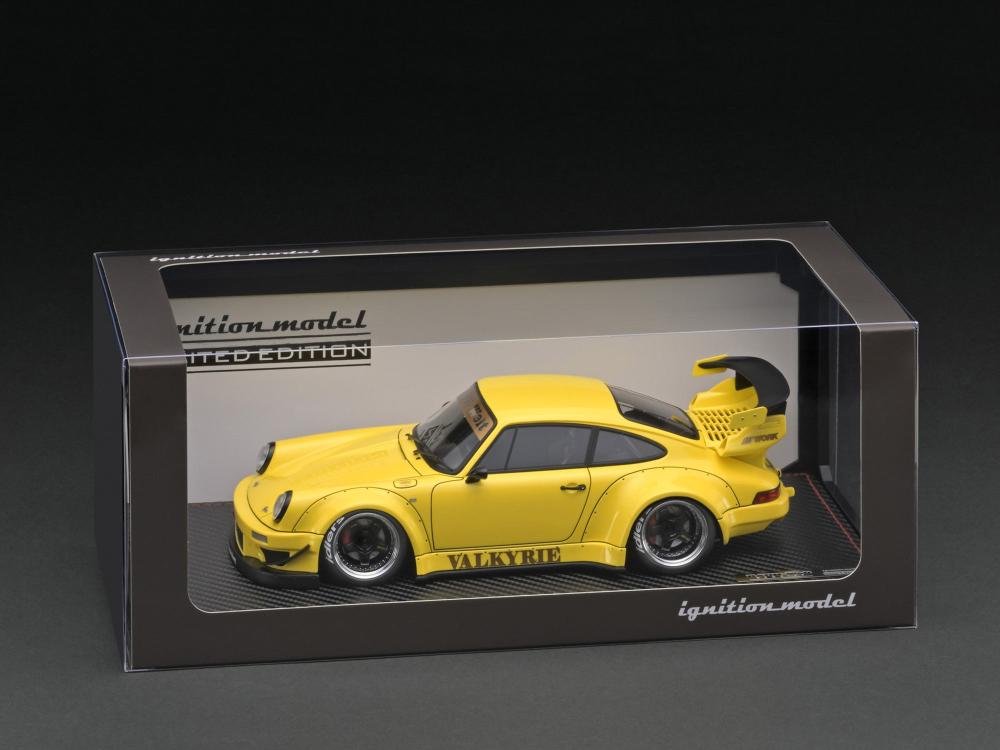 Porsche RWB 930 Yellow with RWB 964 Engine 1:18 Ignition Model