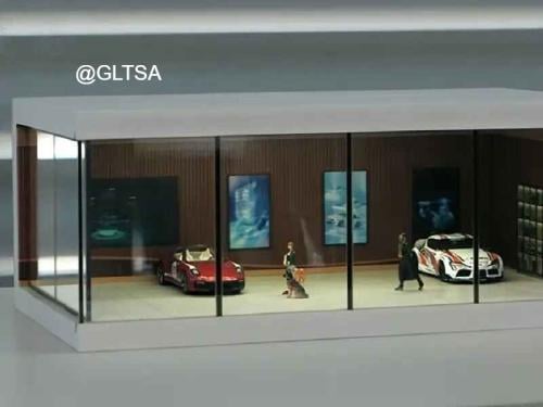 22223504 Parking Lot Showroom Display Case with USB Lights (Brown) 1:64 Display Case Box