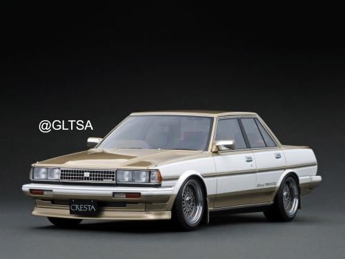 Toyota Cresta GT TWIN TURBO (GX71) White/Gold 1:18 Ignition Model IG3831