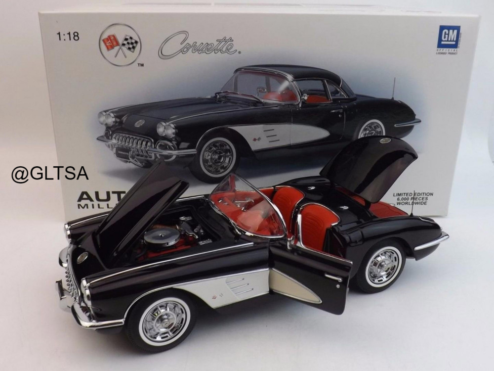 RARE Chevrolet Corvette 1959 Tuxedo Black 1:18 AUTOart Millenium 71142 -  الهوايات الذهبية لمجسمات السيارات والريموت