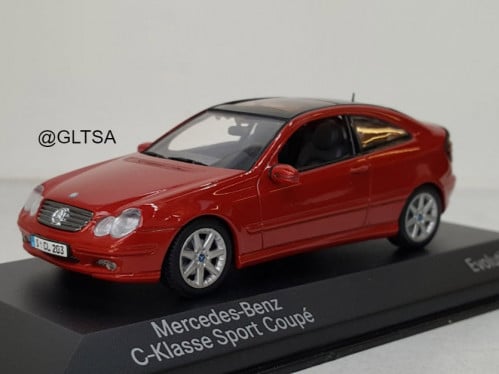 RARE Mercedes-Benz C-Class Sport Coupe 2002 Red 1:43 Minichamps B66961917
