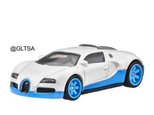 Bugatti Veyron Hammer Drop White / Light Blue 1:64 Hot Wheels HRW06