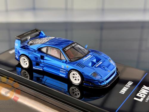 Ferrari F40 LBWK Chrome Blue 1:64 Inno Models IN64-LBWKF40-CHB