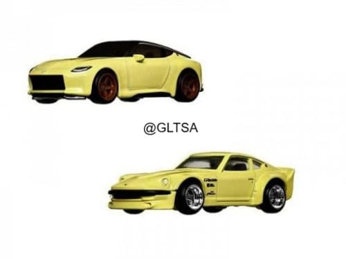 2-Car Set Nissan Z Proto & Nissan Fairlady Z Yellow 1:64 Hot Wheels HFF33
