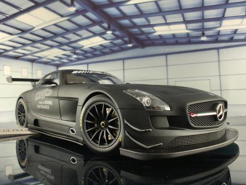 RARE Mercedes-Benz SLS AMG GT3 45 Years Of Driving Performance Grey 1:18 Minichamps B66960337