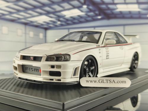 RARE Nissan Nismo Skyline R34 GT-R R-Tune White 1:18 Ignition Model IG1828