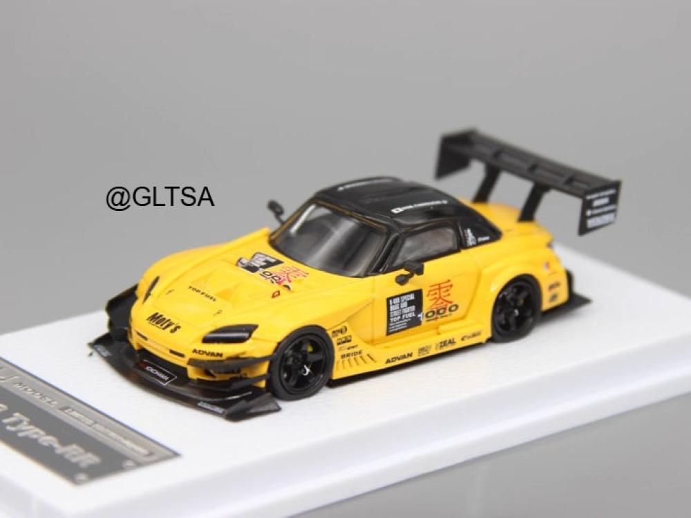MJ MODEL 1/64 ホンダ S2000 TOP FUEL Honda S2000 AP1 Top Fuel Type-RR Custom Yellow 1:64 MJ Model
