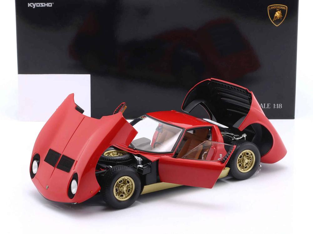 Kyosho 1/18 Lamborghini Miura P 400 Rouge Et Or – Modèle De Collection 08314R