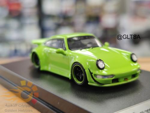 Porsche 964 RWB Rauh-Welt Green 1:64 Flame LIMITED...