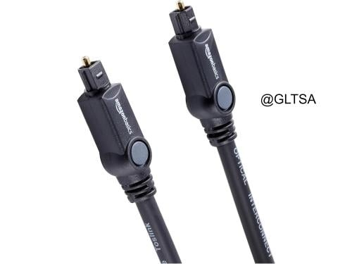 Amazon Basics Toslink Digital Optical Audio Cable, Multi-Channel, for Audio System, Sound Bar, Home Theatre, Gold-Plated Connectors, 1.8 meters, Black