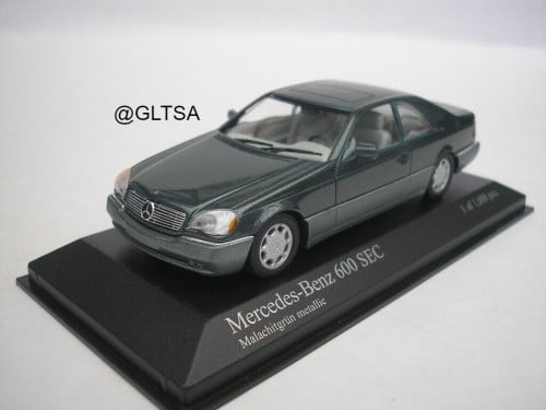 RARE Mercedes-Benz S-Class 600 SEC Coupe C140 1992 Green Metallic 1:43 Minichamps 430032604 LIMITED 1008 PCS