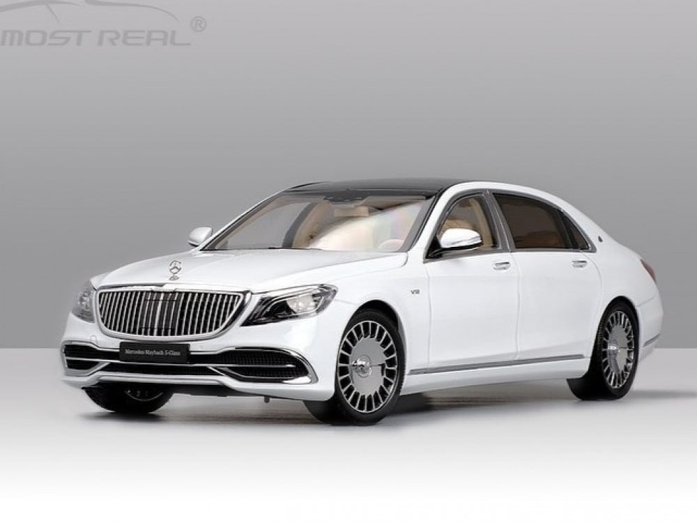 RARE Mercedes-Benz Maybach S-Class White 1:18 Almost Real 820111 - الهوايات  الذهبية لمجسمات السيارات والريموت