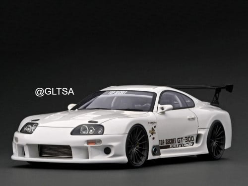 RARE PRE-OWNED Toyota Supra mk4 (JZA80) Top Secret GT300 White 1:18 Ignition Model IG2486