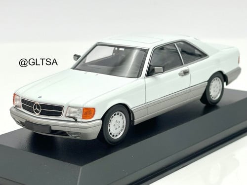 RARE Mercedes-Benz 560 SEC (C126) 1986 White 1:43 Maxichamps Minichamps 940035120