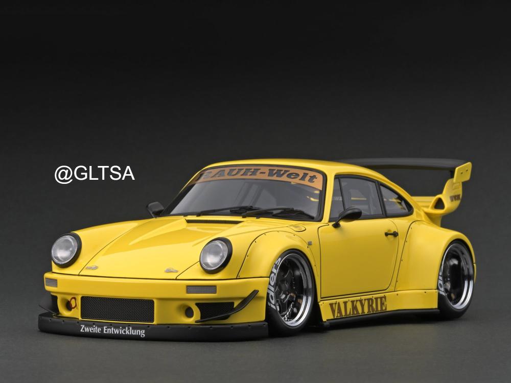 Porsche RWB 930 Yellow with RWB 964 Engine 1:18 Ignition Model