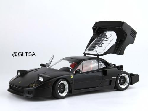 Ferrari F40 Matt Black Snow Tires and Red Seats BBR-Kyosho 1:18 BBR BBRKS008 LIMITED 54 PCS