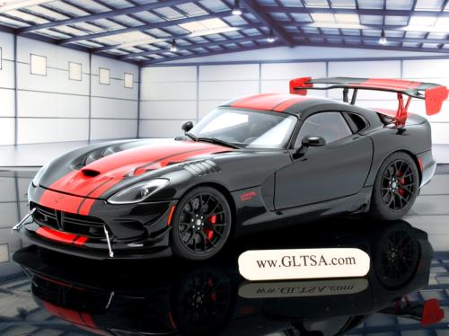 Dodge Viper "1:28 Special Edition" ACR Black with Red Stripes 1:18 AUTOart 71732
