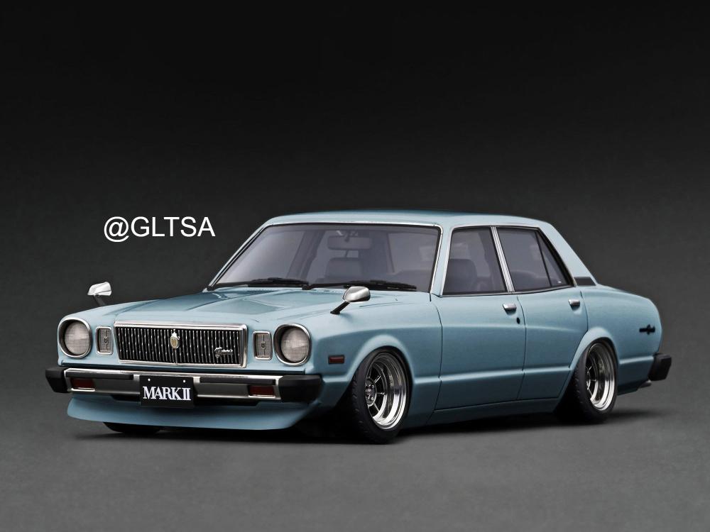 Toyota MarkII Sedan Grande Light Blue Metallic 1:18 Ignition