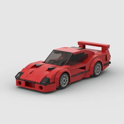 Ferrari F40 Red Assembled Compatible MOC Building Blocks M10130