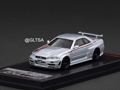 Nissan Skyline Nismo R34 GT-R Z-tune Silver 1:64 Ignition Model IG3840