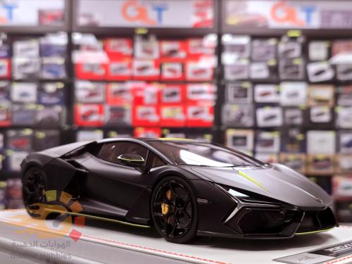 Lamborghini Revuelto Matte Black with Yellow Stripes 1:18 IVY LIMITED 30 PCS AB398