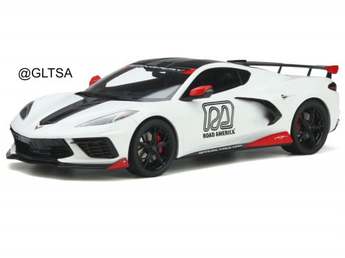 CHEVROLET CORVETTE C8 PACE CAR 2020 ARCTIC WHITE - TYPE : PRODUCT White 1:18 GT Spirit GT370