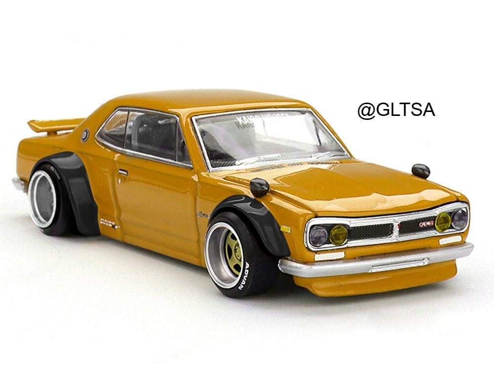 Nissan Skyline 2000 GT-R (KPGC10) Yellow 1:64 MINI GT Kaido House