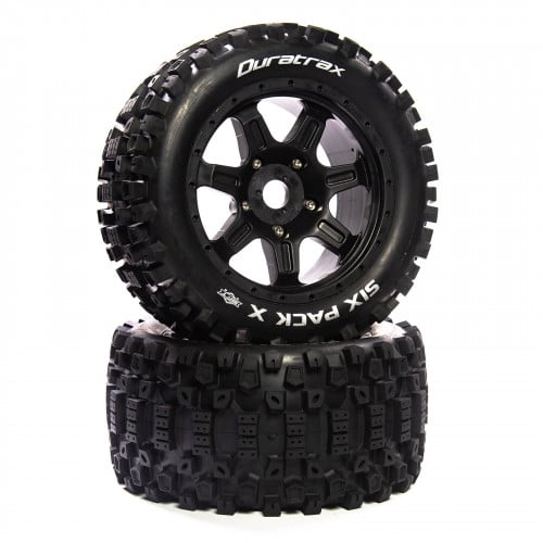DuraTrax Six Pack X Belted Mounted Black 24mm Kraton 8S Tire For RC DTXC5587