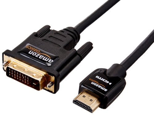 AmazonBasics DVI to HDMI Adapter Cable - 9.8 Feet (3 Meters)