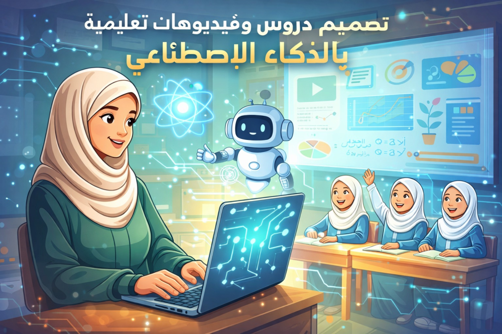 تصميم دروس وفيديوهات تعليمية بالذكاء الاصطناعي للمعلمات في السعودية: الحل الأسرع لتطوير الحصص