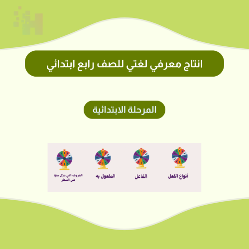انتاج معرفي لغتي للصف رابع ابتدائي