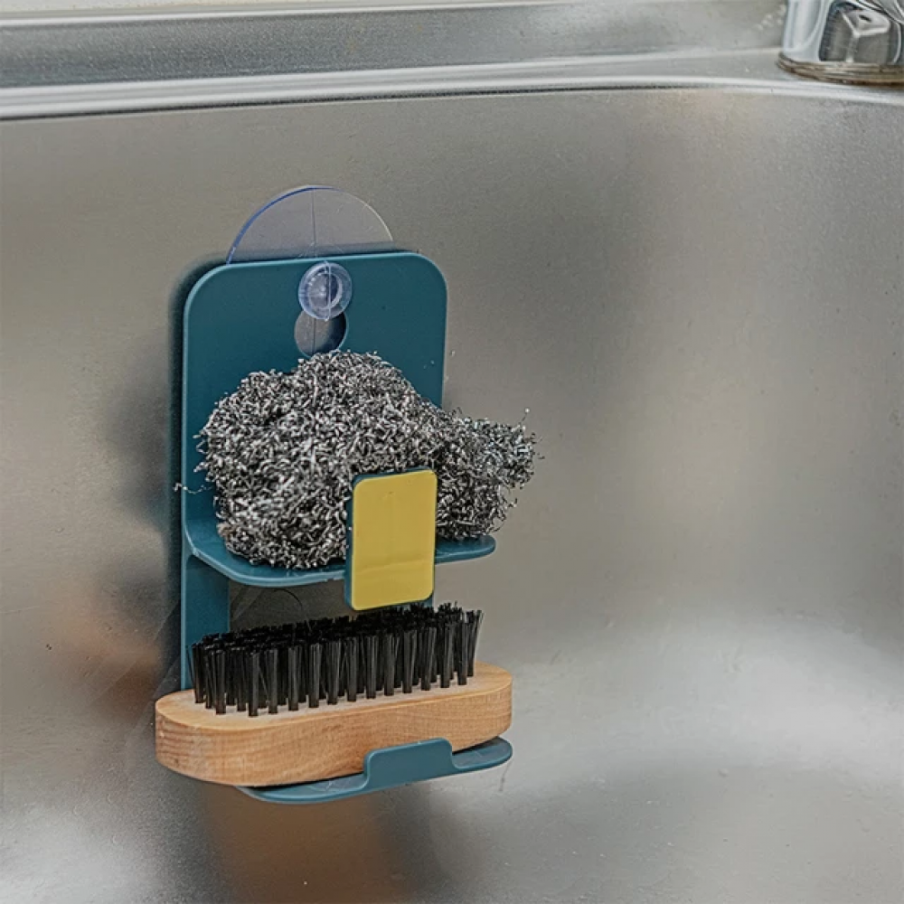 Magnetic Sink Sponge Holder Dish wand Holder Brushes Holder - No Suction  Cups