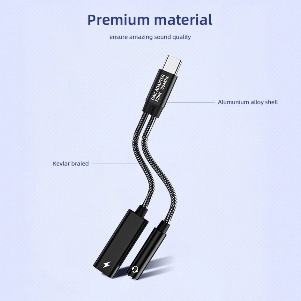 Hifi Dac Usb Tipo C 32bit, 32bits 384kHz Usb C Jack