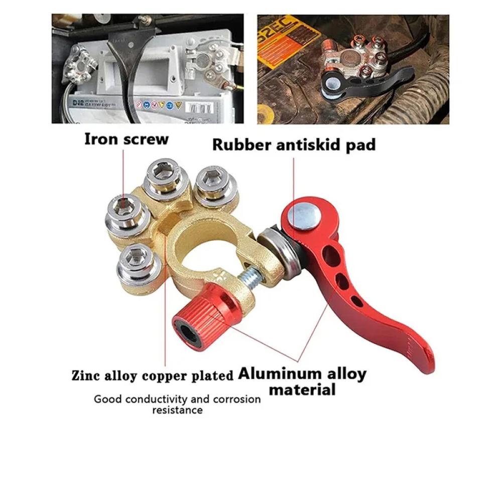 thumbnail image 2 of 2-Pack Car Battery Terminal Clamp Connectors – Positive & Negative, Quick Release Disconnect, 16-18mm 2 of 3