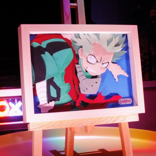 لوحة بفن الورق (حجم 13cm x 18cm) شخصية Midoriya