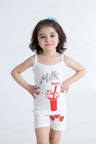 طقم بناتي مطبع تصميم MILK