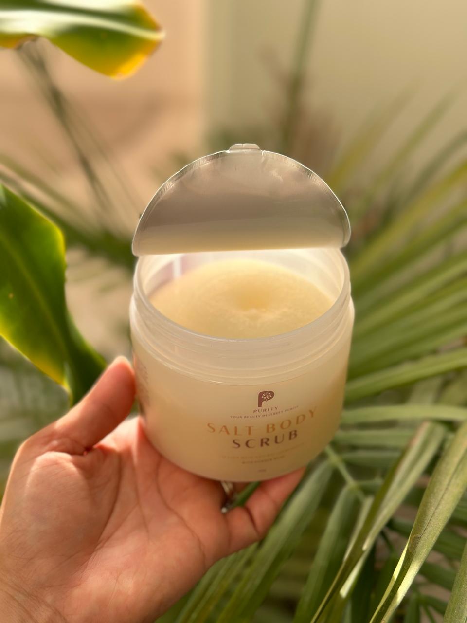 مقشر بيوريتي للجسم مع زبدة الشيا وزيت جوز الهند لترطيب عميق