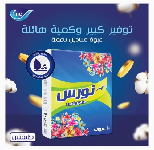 كرتون مناديل نورس 160 منديل مزدوج