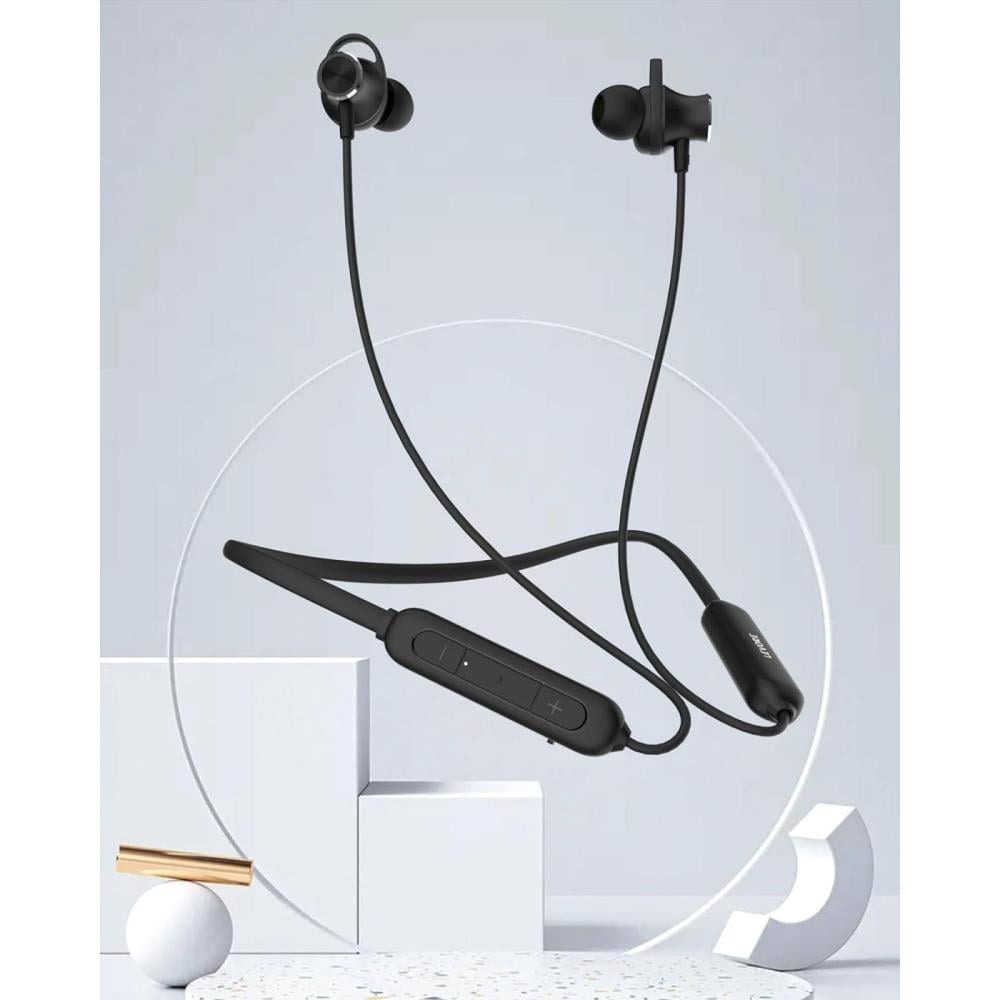 Levore سماعة بلوتوث داخل الأذن مع رباط حول الرقبة - أسود